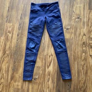 Alo Yoga Moto Blue Leggings
